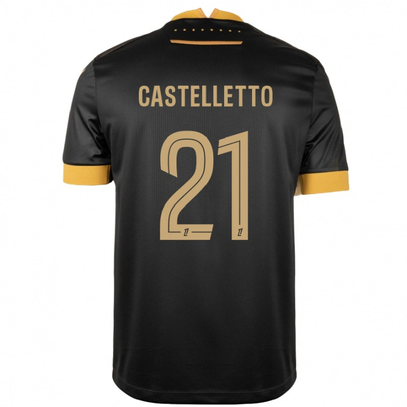 Danxen Uomo Maglia Jean-Charles Castelletto #21 Nero Marrone Kit Gara Away 2024/25 Maglietta