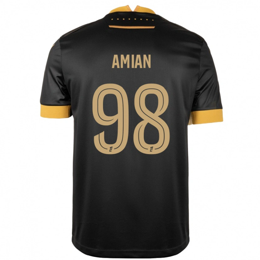Danxen Uomo Maglia Kelvin Amian #98 Nero Marrone Kit Gara Away 2024/25 Maglietta