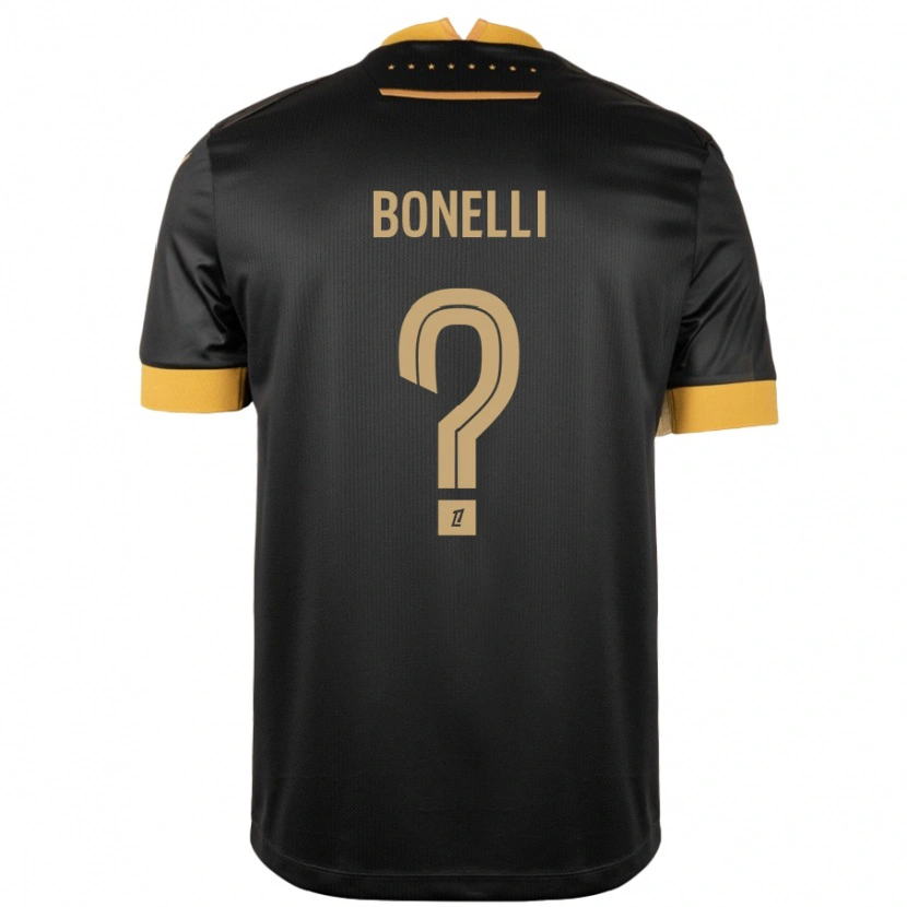 Danxen Uomo Maglia Lucas Bonelli #0 Nero Marrone Kit Gara Away 2024/25 Maglietta