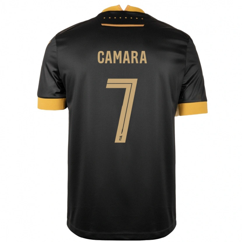 Danxen Uomo Maglia Mohamed Camara #7 Nero Marrone Kit Gara Away 2024/25 Maglietta