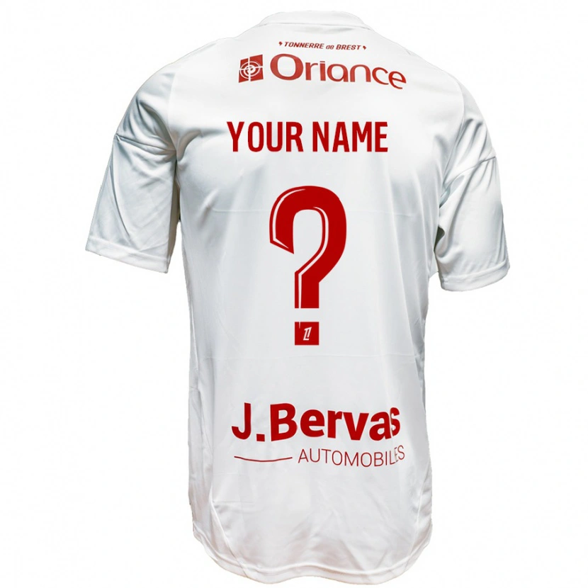 Danxen Uomo Maglia Il Tuo Nome #0 Bianco Rosso Kit Gara Away 2024/25 Maglietta