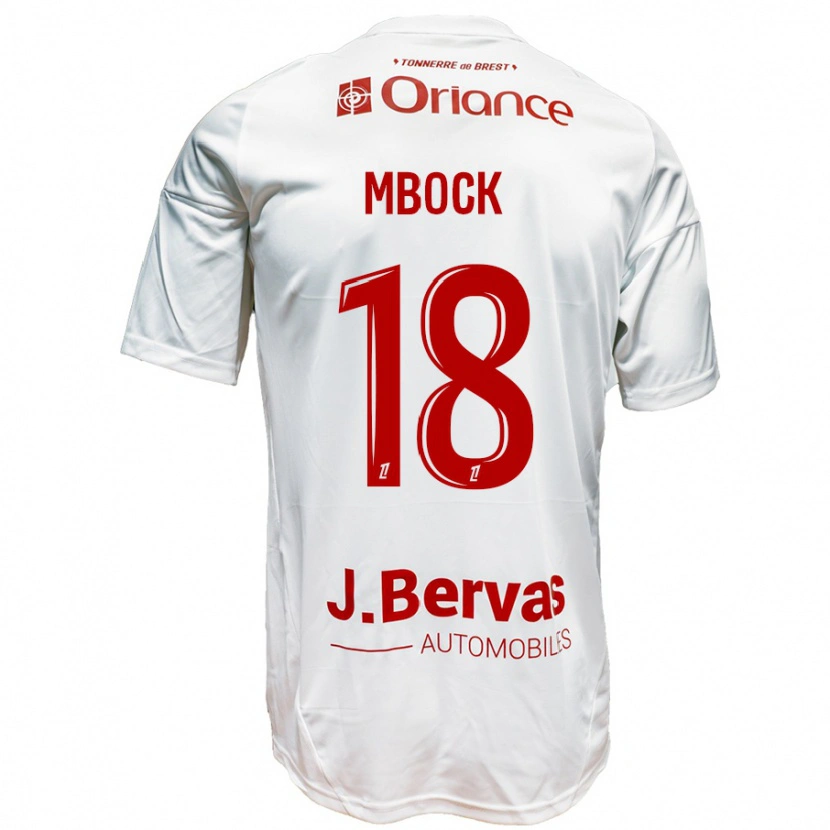 Danxen Uomo Maglia Hianga'a Mbock #18 Bianco Rosso Kit Gara Away 2024/25 Maglietta