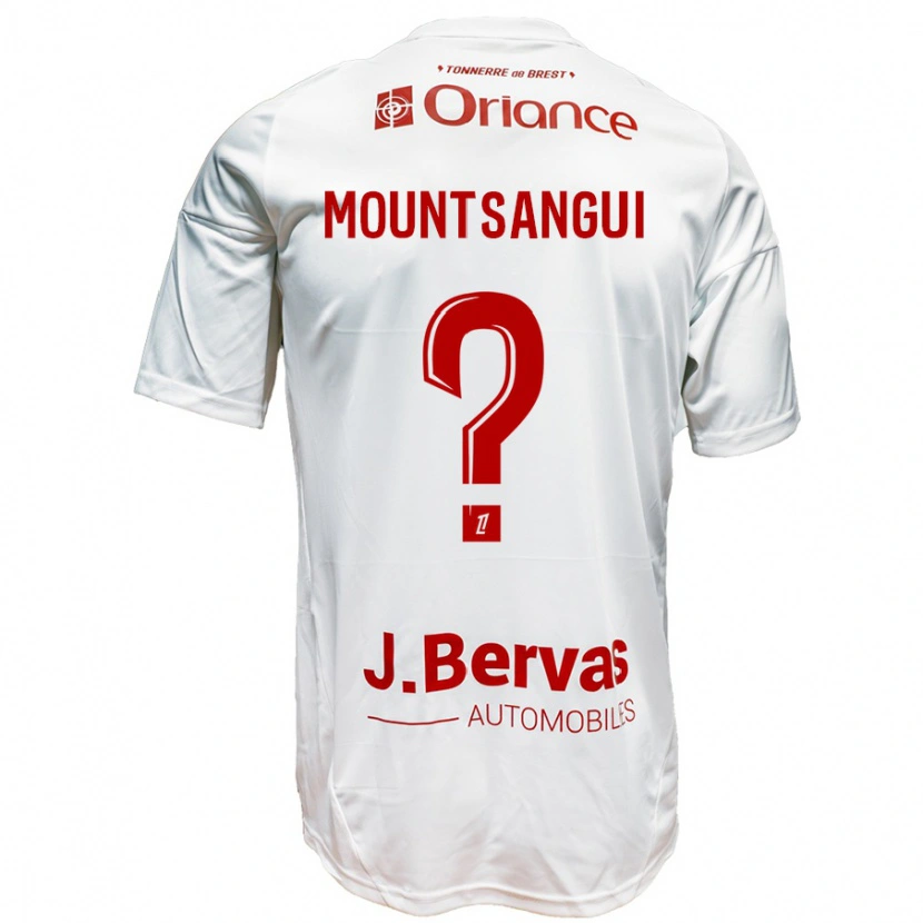 Danxen Uomo Maglia Warren Mountsangui #0 Bianco Rosso Kit Gara Away 2024/25 Maglietta