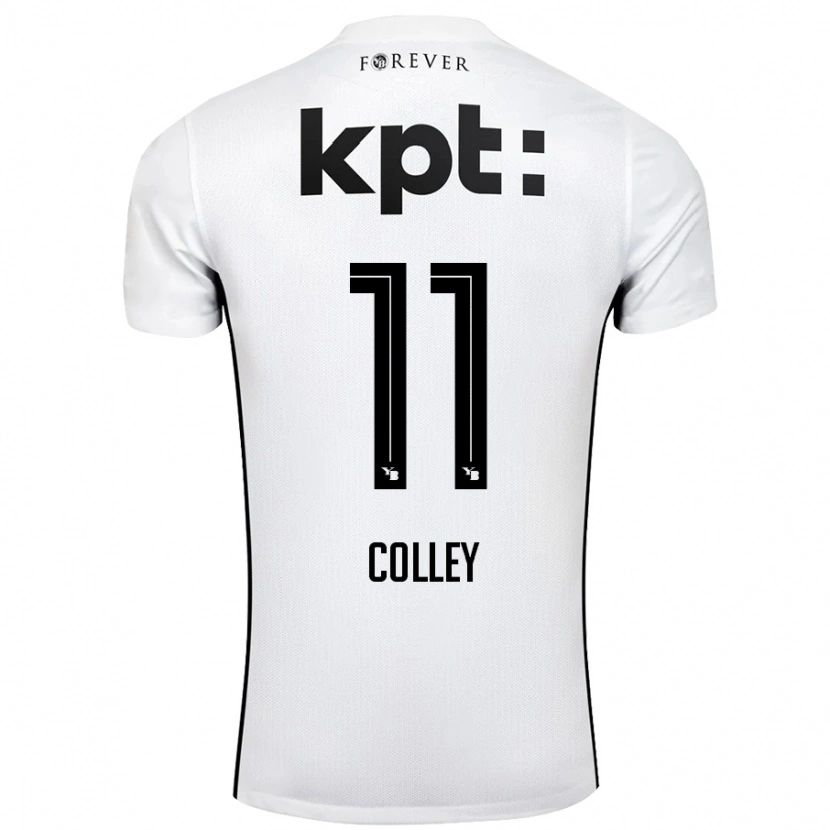 Danxen Uomo Maglia Ebrima Colley #11 Bianco Nero Kit Gara Away 2024/25 Maglietta