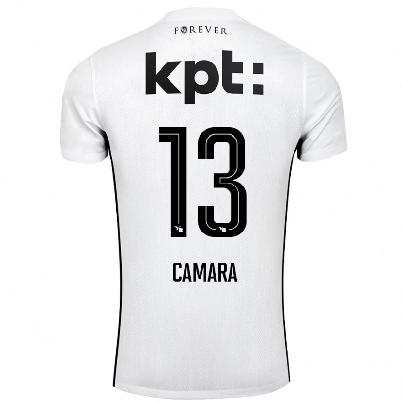 Danxen Uomo Maglia Mohamed Camara #13 Bianco Nero Kit Gara Away 2024/25 Maglietta