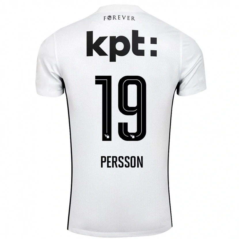 Danxen Uomo Maglia Noah Persson #19 Bianco Nero Kit Gara Away 2024/25 Maglietta