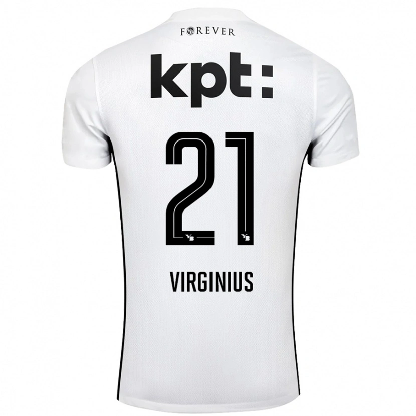 Danxen Uomo Maglia Alan Virginius #21 Bianco Nero Kit Gara Away 2024/25 Maglietta