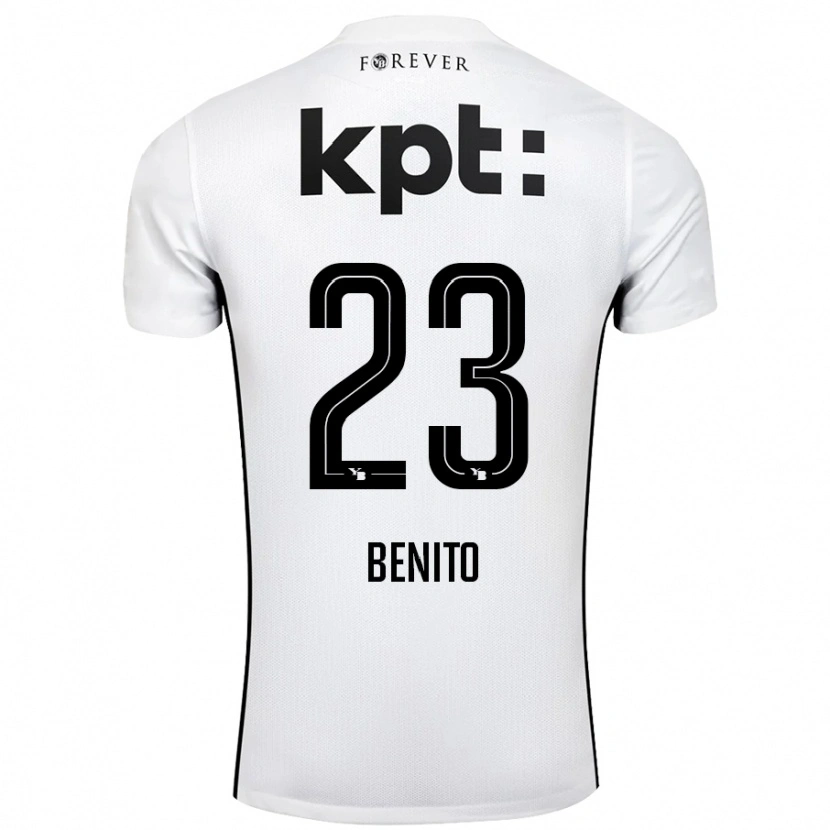 Danxen Uomo Maglia Loris Benito #23 Bianco Nero Kit Gara Away 2024/25 Maglietta