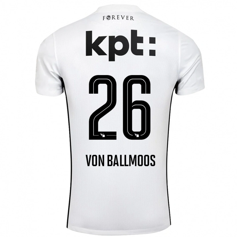 Danxen Uomo Maglia David Von Ballmoos #26 Bianco Nero Kit Gara Away 2024/25 Maglietta