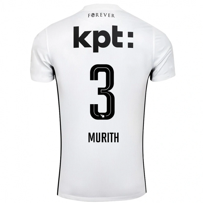 Danxen Uomo Maglia Tom Murith #3 Bianco Nero Kit Gara Away 2024/25 Maglietta