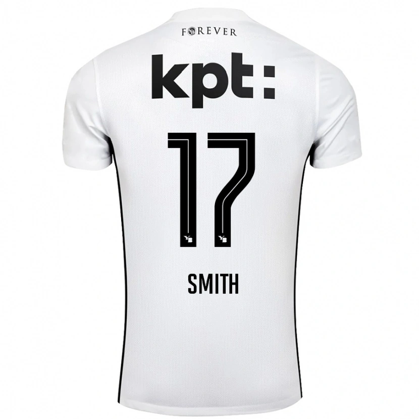 Danxen Uomo Maglia Rhodri Smith #17 Bianco Nero Kit Gara Away 2024/25 Maglietta