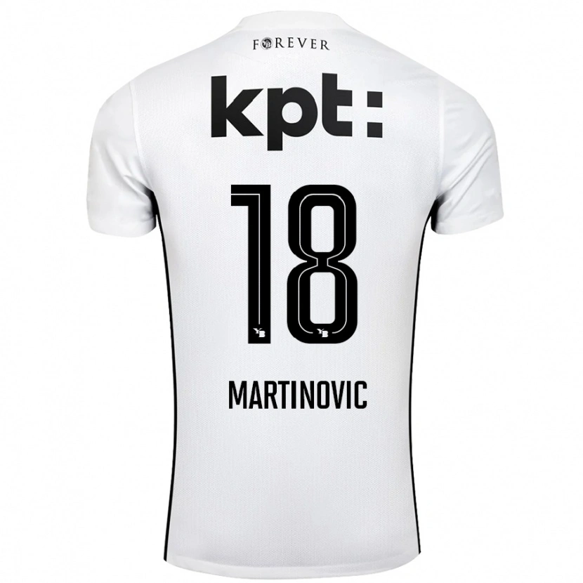 Danxen Uomo Maglia Denis Martinovic #18 Bianco Nero Kit Gara Away 2024/25 Maglietta