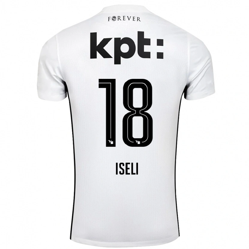 Danxen Uomo Maglia Marco Iseli #18 Bianco Nero Kit Gara Away 2024/25 Maglietta