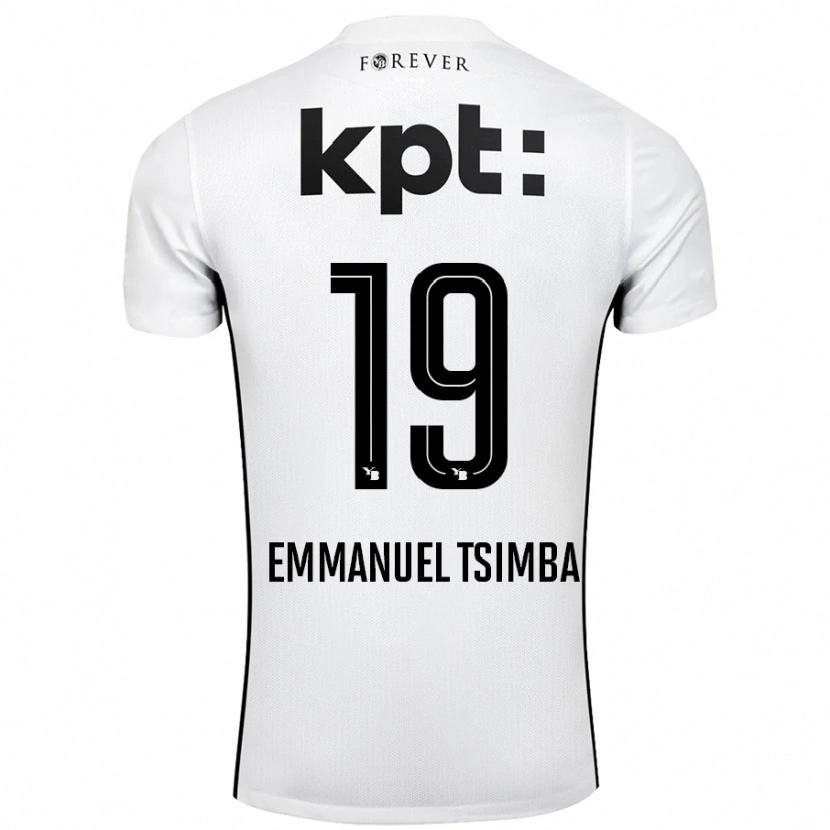 Danxen Uomo Maglia Felix Emmanuel Tsimba #19 Bianco Nero Kit Gara Away 2024/25 Maglietta