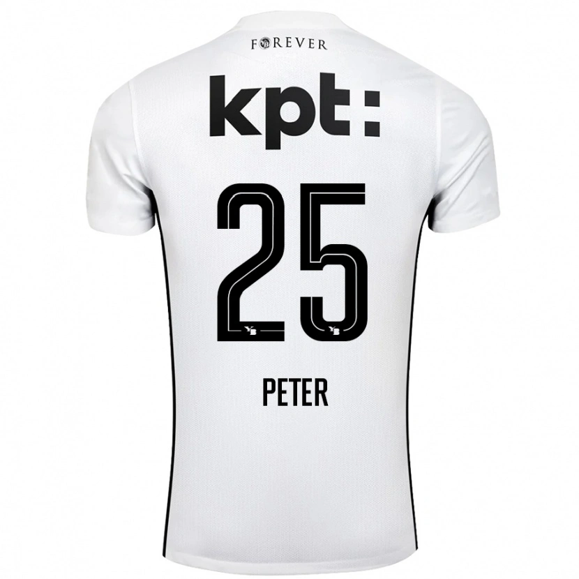 Danxen Uomo Maglia Luc Peter #25 Bianco Nero Kit Gara Away 2024/25 Maglietta