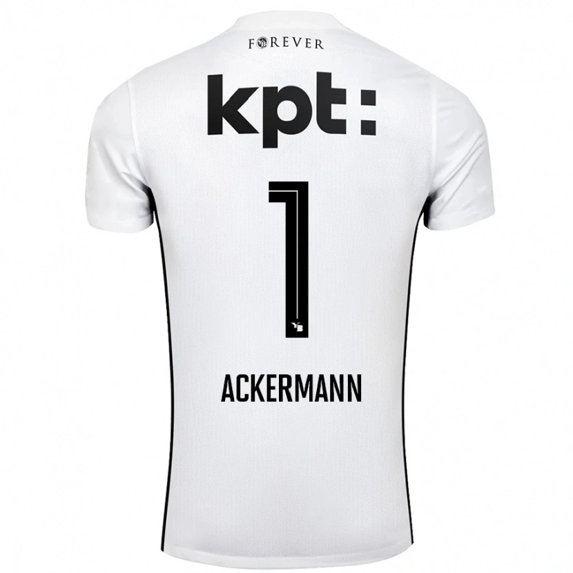 Danxen Uomo Maglia Jara Ackermann #1 Bianco Nero Kit Gara Away 2024/25 Maglietta