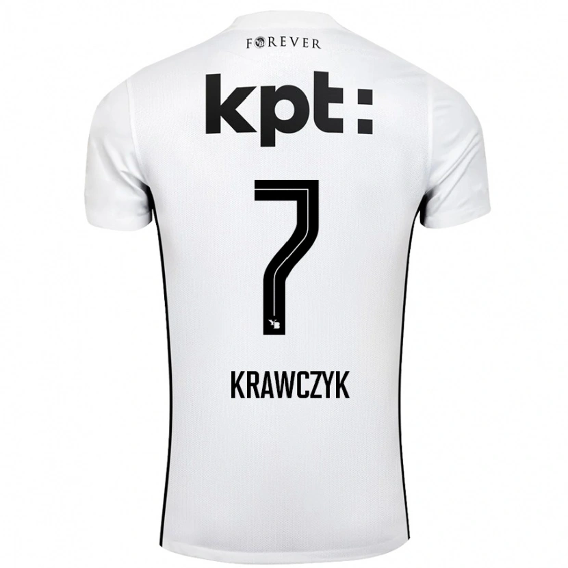 Danxen Uomo Maglia Caroline Krawczyk #7 Bianco Nero Kit Gara Away 2024/25 Maglietta