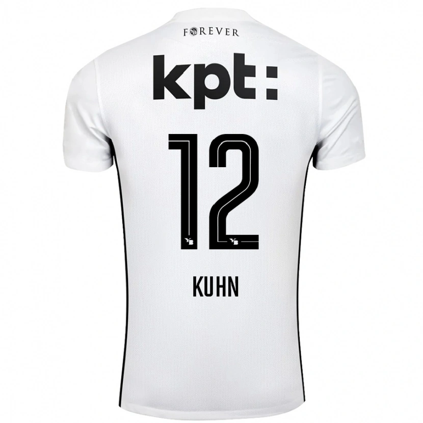 Danxen Uomo Maglia Athena Kühn #12 Bianco Nero Kit Gara Away 2024/25 Maglietta