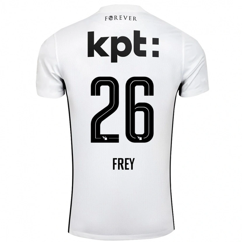 Danxen Uomo Maglia Laura Frey #26 Bianco Nero Kit Gara Away 2024/25 Maglietta
