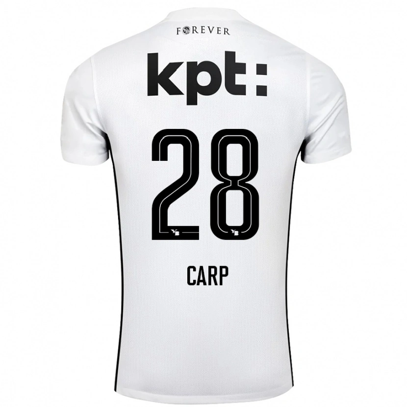 Danxen Uomo Maglia Cristina Carp #28 Bianco Nero Kit Gara Away 2024/25 Maglietta