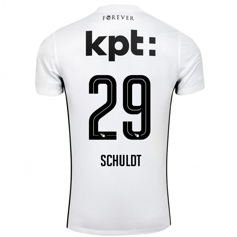 Danxen Uomo Maglia Inga Schuldt #29 Bianco Nero Kit Gara Away 2024/25 Maglietta
