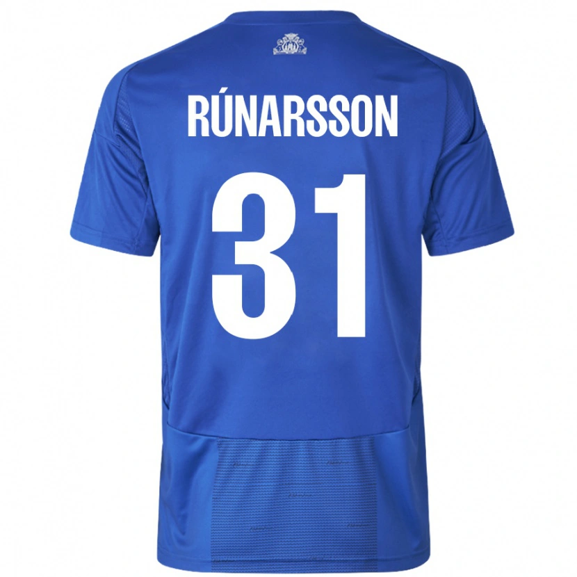 Danxen Uomo Maglia Rúnar Alex Rúnarsson #31 Bianco Blu Kit Gara Away 2024/25 Maglietta