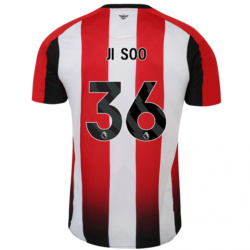 Danxen Donna Maglia Ji-Soo Kim #36 Rosso Bianco Kit Gara Home 2024/25 Maglietta