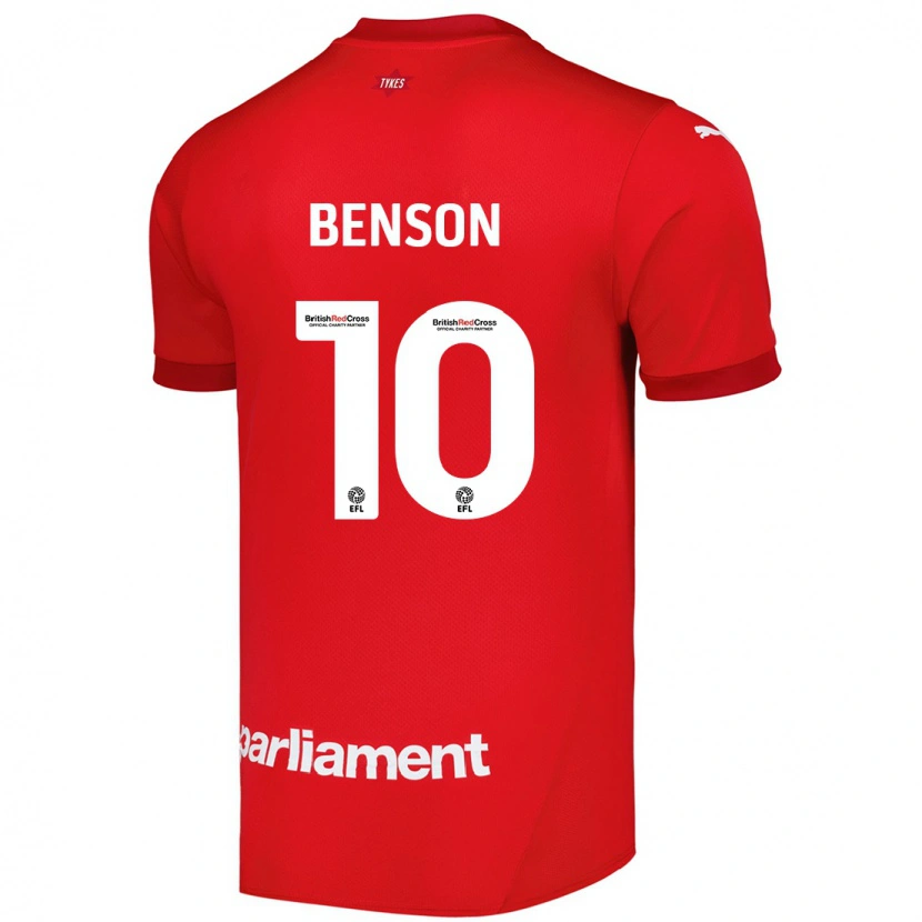 Danxen Donna Maglia Josh Benson #10 Rosso Kit Gara Home 2024/25 Maglietta