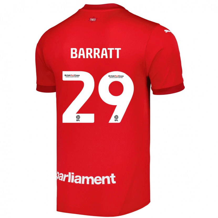 Danxen Donna Maglia Connor Barratt #29 Rosso Kit Gara Home 2024/25 Maglietta