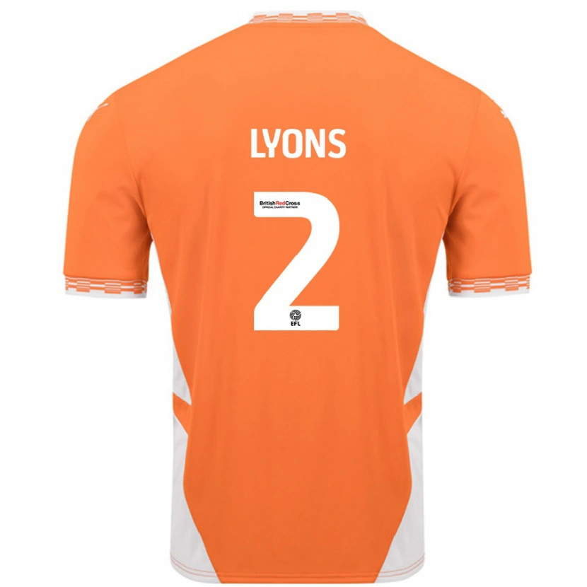 Danxen Donna Maglia Andy Lyons #2 Arancione Bianco Kit Gara Home 2024/25 Maglietta