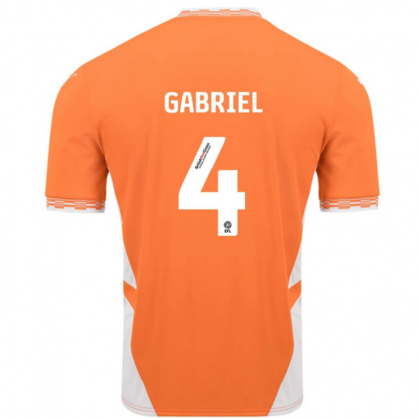 Danxen Donna Maglia Jordan Lawrence-Gabriel #4 Arancione Bianco Kit Gara Home 2024/25 Maglietta