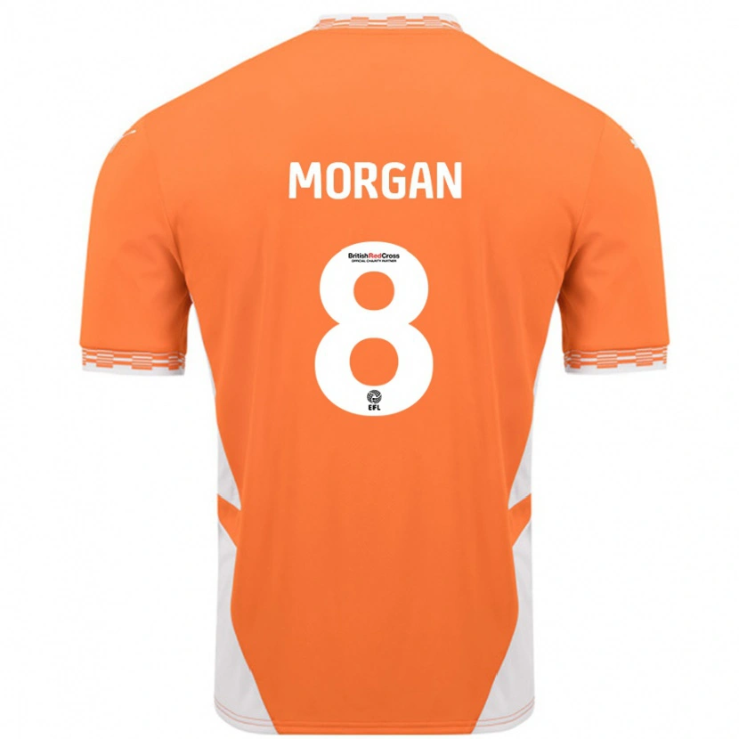 Danxen Donna Maglia Albie Morgan #8 Arancione Bianco Kit Gara Home 2024/25 Maglietta
