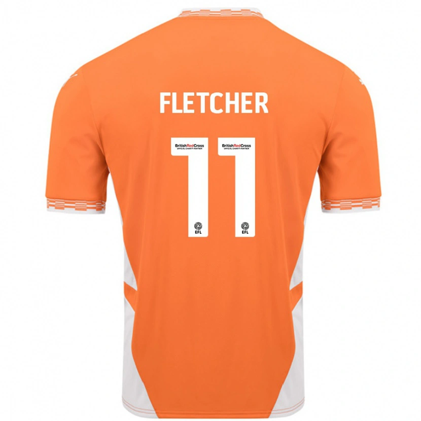 Danxen Donna Maglia Ashley Fletcher #11 Arancione Bianco Kit Gara Home 2024/25 Maglietta