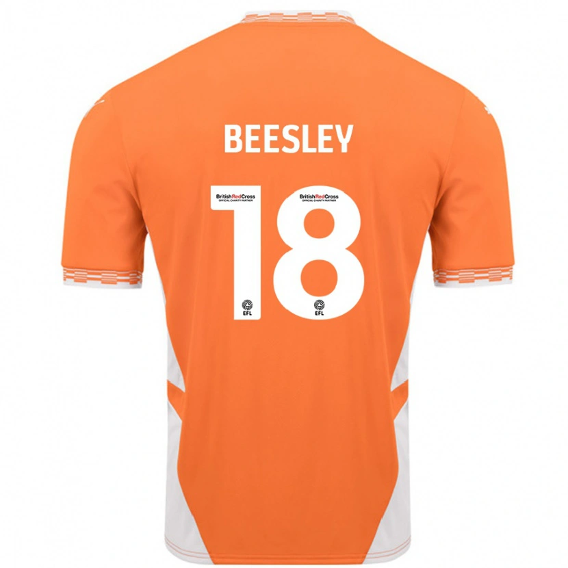 Danxen Donna Maglia Jake Beesley #18 Arancione Bianco Kit Gara Home 2024/25 Maglietta