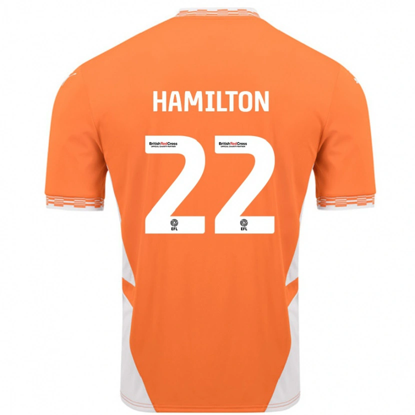 Danxen Donna Maglia Cj Hamilton #22 Arancione Bianco Kit Gara Home 2024/25 Maglietta