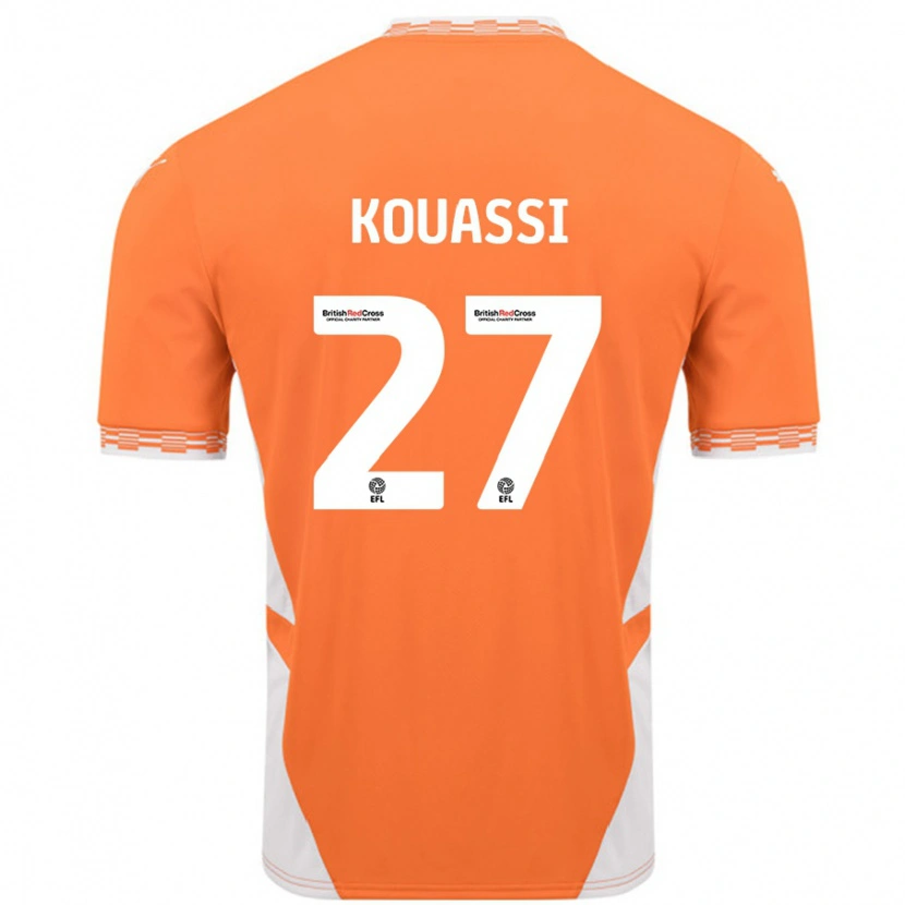 Danxen Donna Maglia Kylian Kouassi #27 Arancione Bianco Kit Gara Home 2024/25 Maglietta