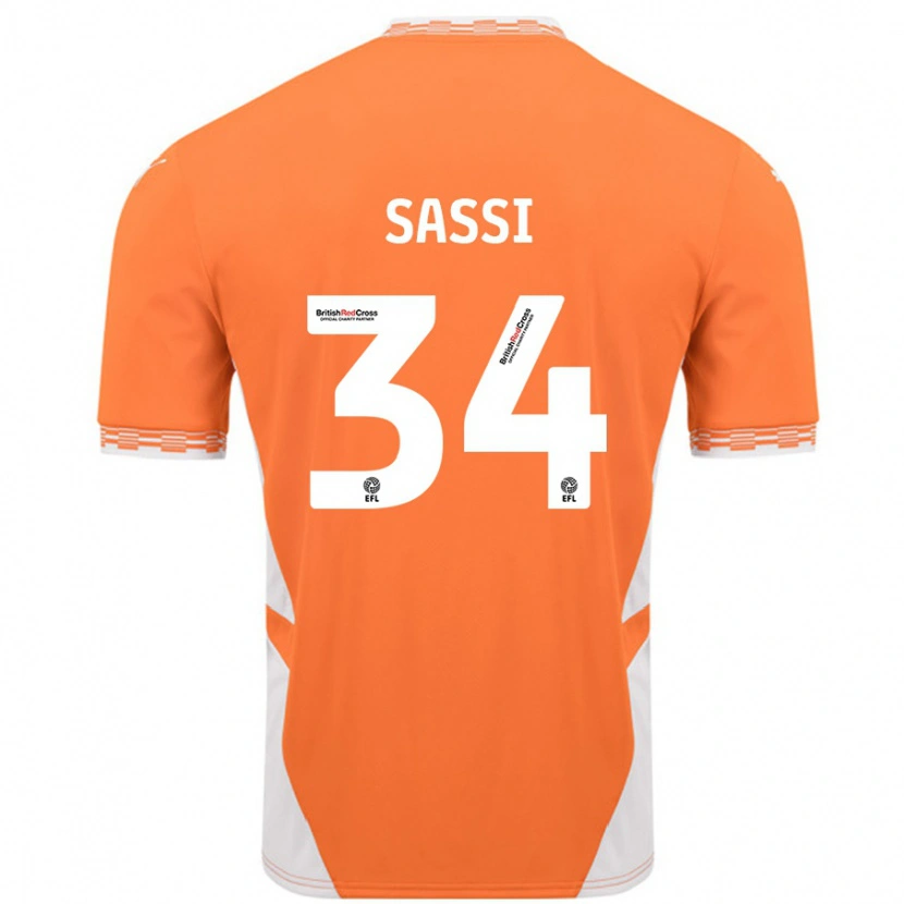 Danxen Donna Maglia Dan Sassi #34 Arancione Bianco Kit Gara Home 2024/25 Maglietta