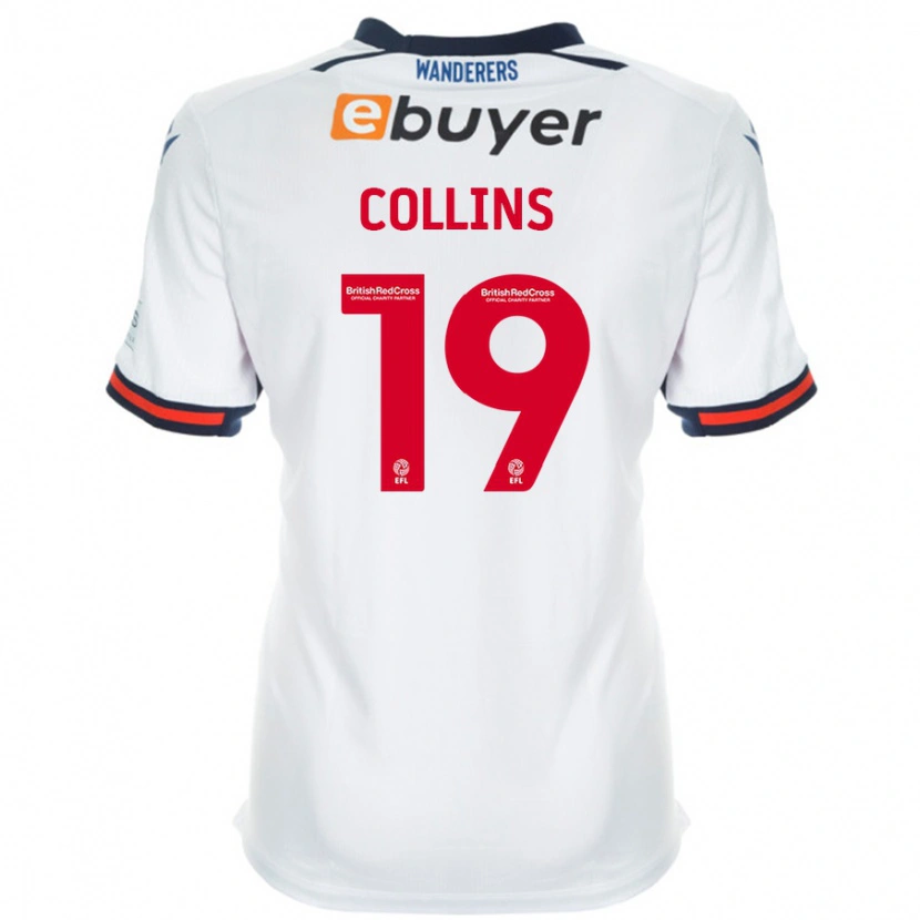 Danxen Donna Maglia Aaron Collins #19 Bianco Kit Gara Home 2024/25 Maglietta