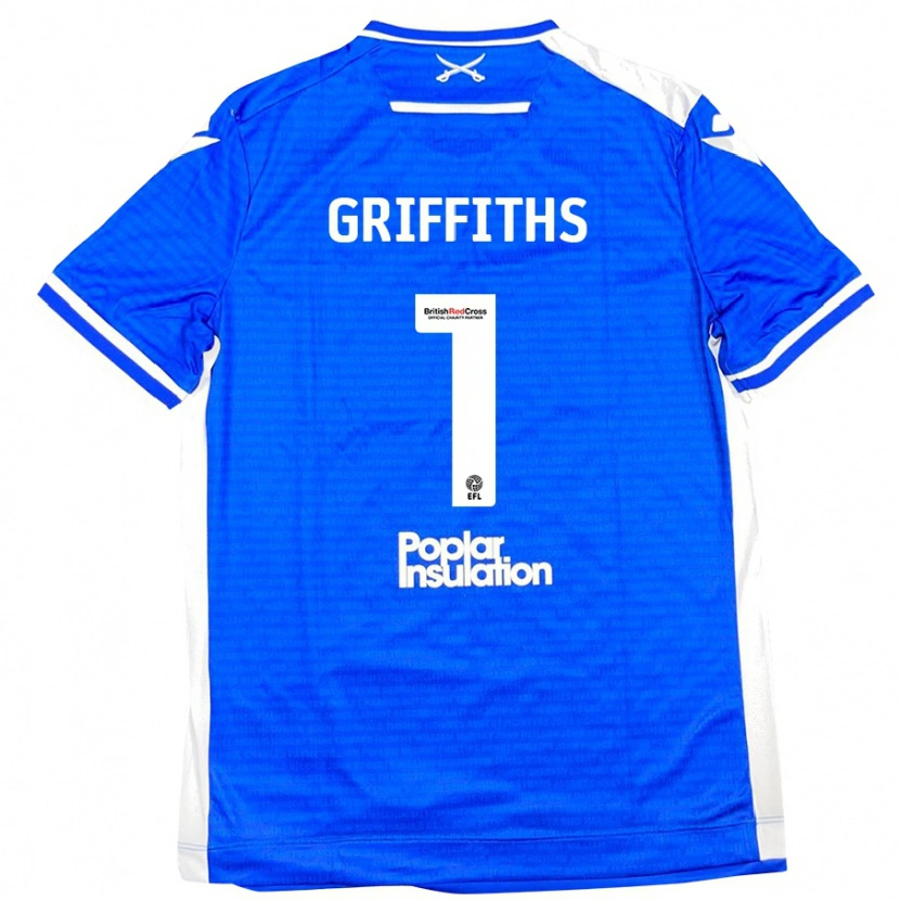 Danxen Donna Maglia Josh Griffiths #1 Blu Bianco Kit Gara Home 2024/25 Maglietta