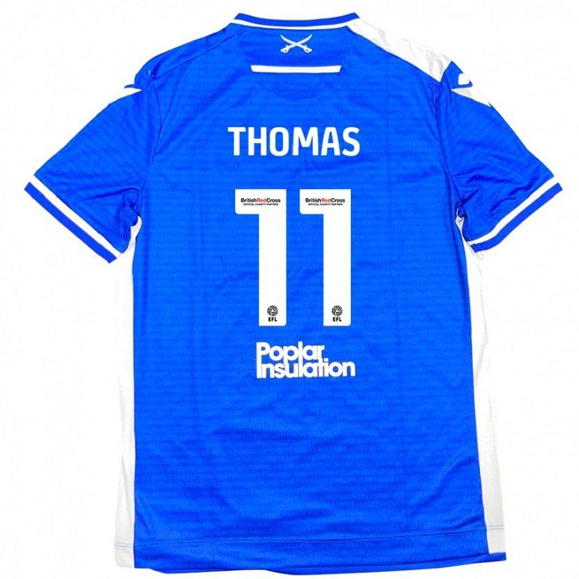 Danxen Donna Maglia Luke Thomas #11 Blu Bianco Kit Gara Home 2024/25 Maglietta