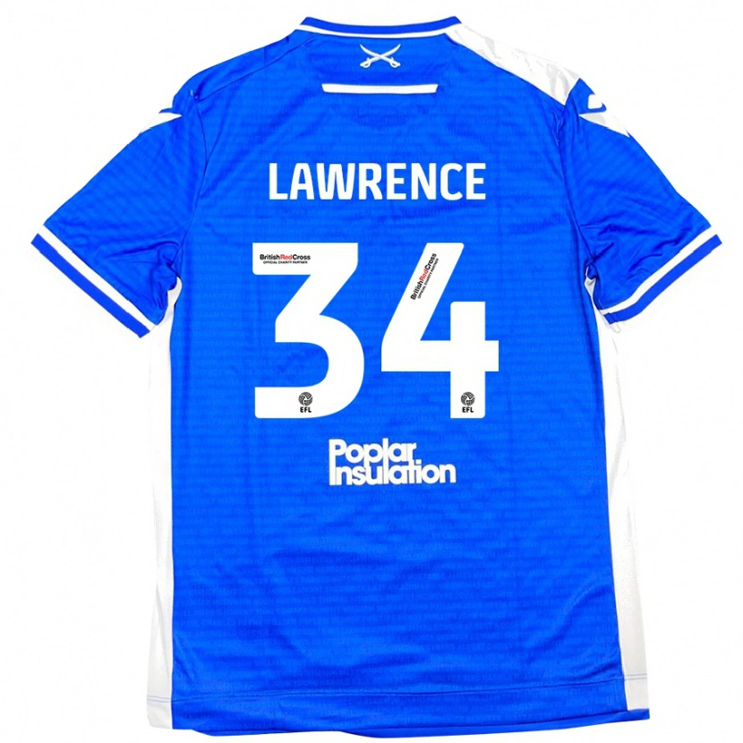 Danxen Donna Maglia Jerry Lawrence #34 Blu Bianco Kit Gara Home 2024/25 Maglietta