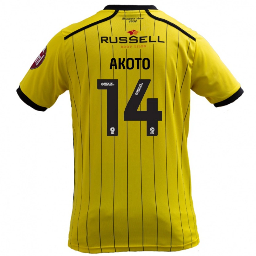 Danxen Donna Maglia Nick Akoto #14 Giallo Kit Gara Home 2024/25 Maglietta