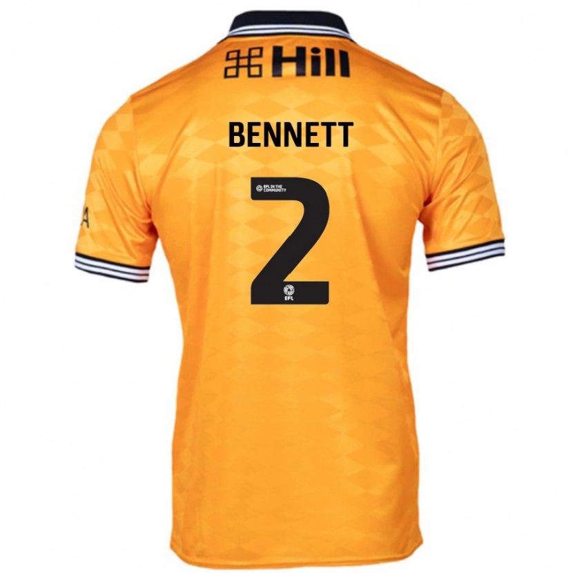 Danxen Donna Maglia Liam Bennett #2 Arancione Kit Gara Home 2024/25 Maglietta