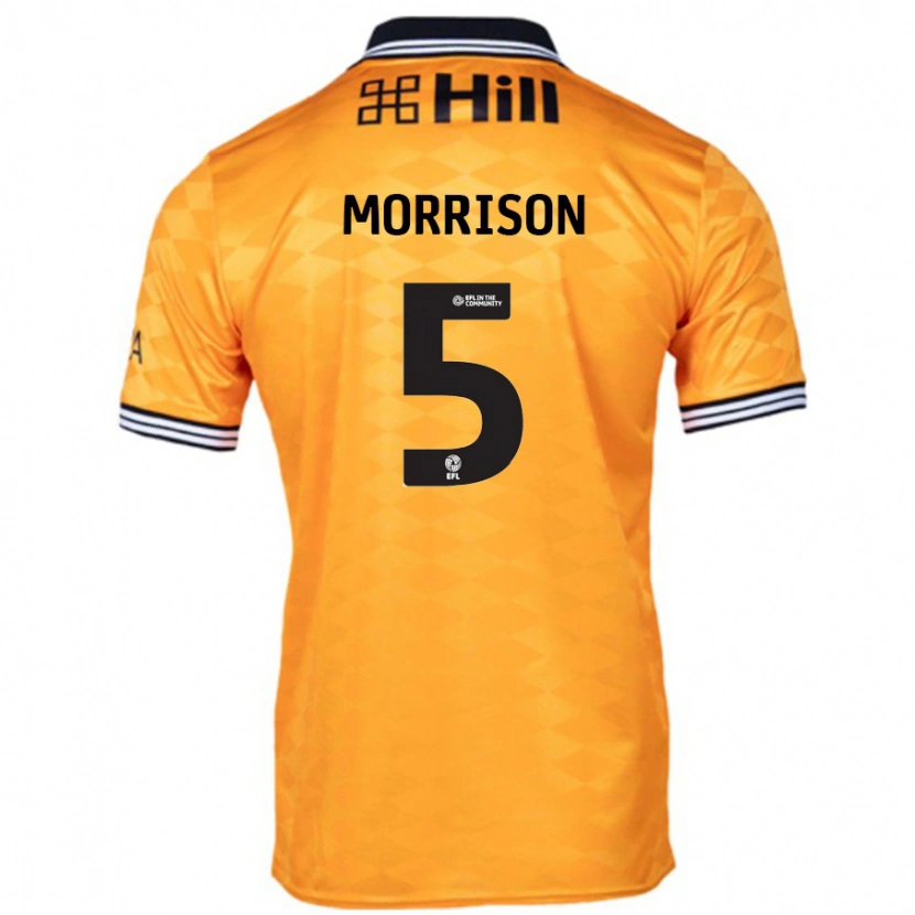 Danxen Donna Maglia Michael Morrison #5 Arancione Kit Gara Home 2024/25 Maglietta