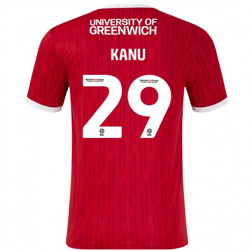 Danxen Donna Maglia Daniel Kanu #29 Rosso Bianco Kit Gara Home 2024/25 Maglietta