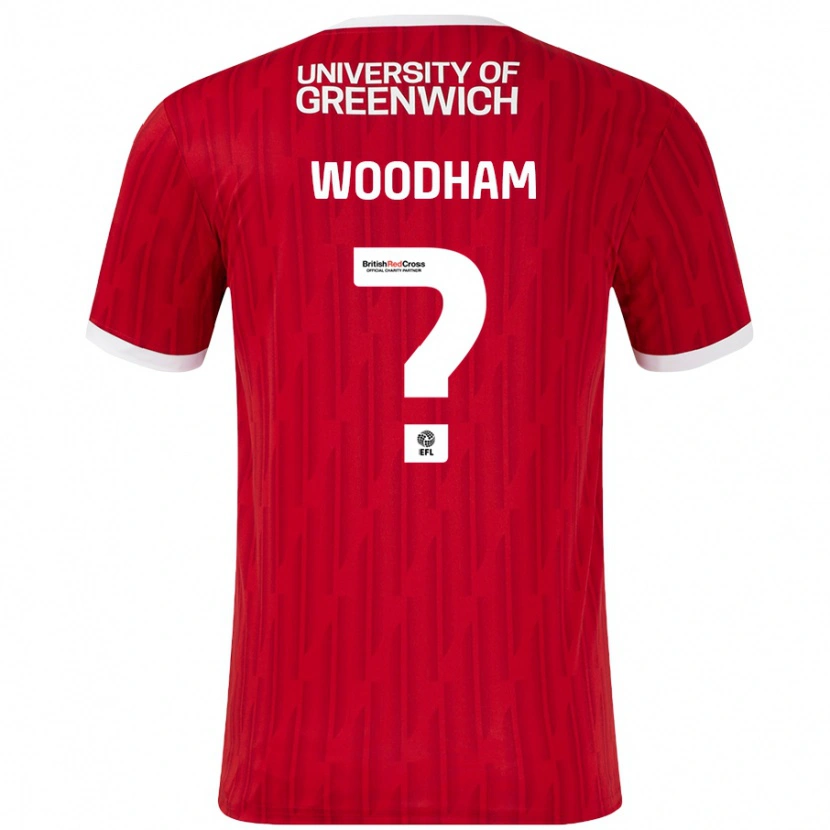 Danxen Donna Maglia Finley Woodham #0 Rosso Bianco Kit Gara Home 2024/25 Maglietta