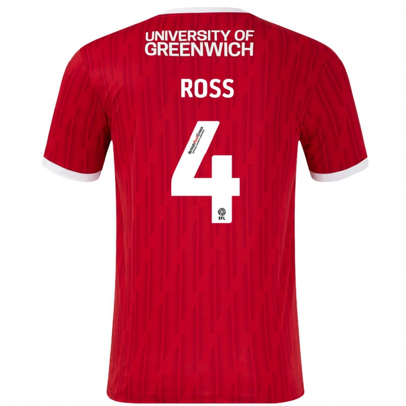Danxen Donna Maglia Mia Ross #4 Rosso Bianco Kit Gara Home 2024/25 Maglietta