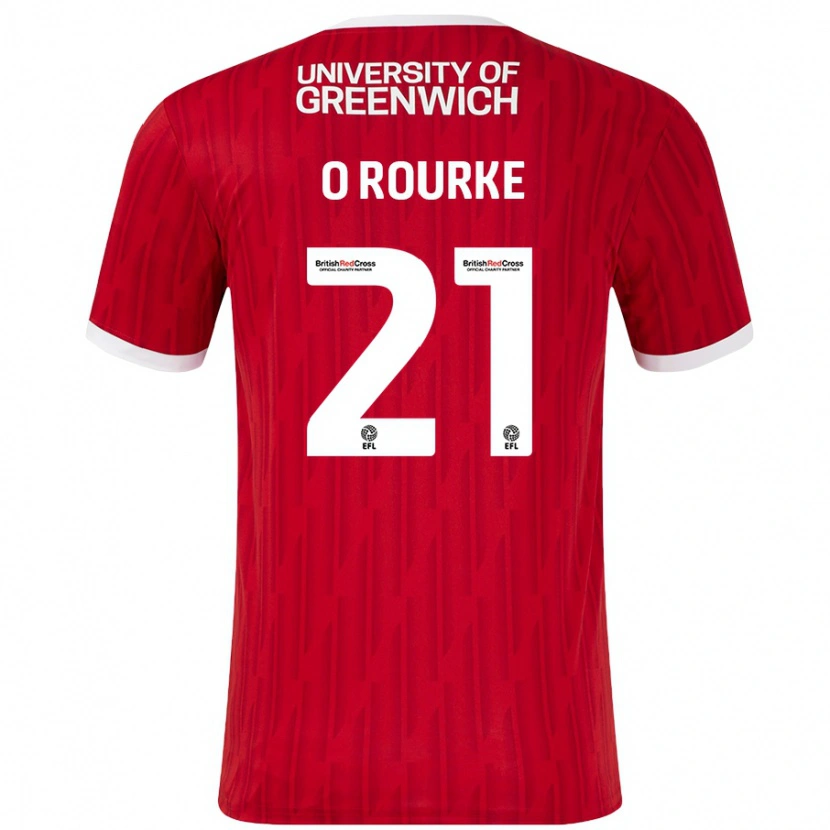 Danxen Donna Maglia Sophie O'rourke #21 Rosso Bianco Kit Gara Home 2024/25 Maglietta