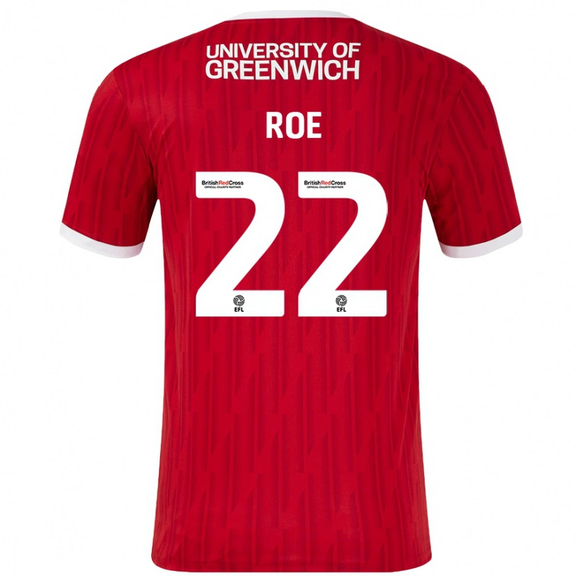 Danxen Donna Maglia Bethan Roe #22 Rosso Bianco Kit Gara Home 2024/25 Maglietta