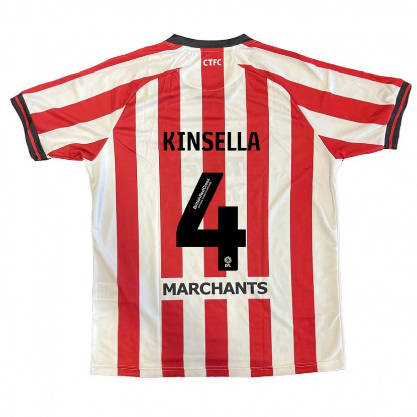 Danxen Donna Maglia Liam Kinsella #4 Rosso Bianco Kit Gara Home 2024/25 Maglietta
